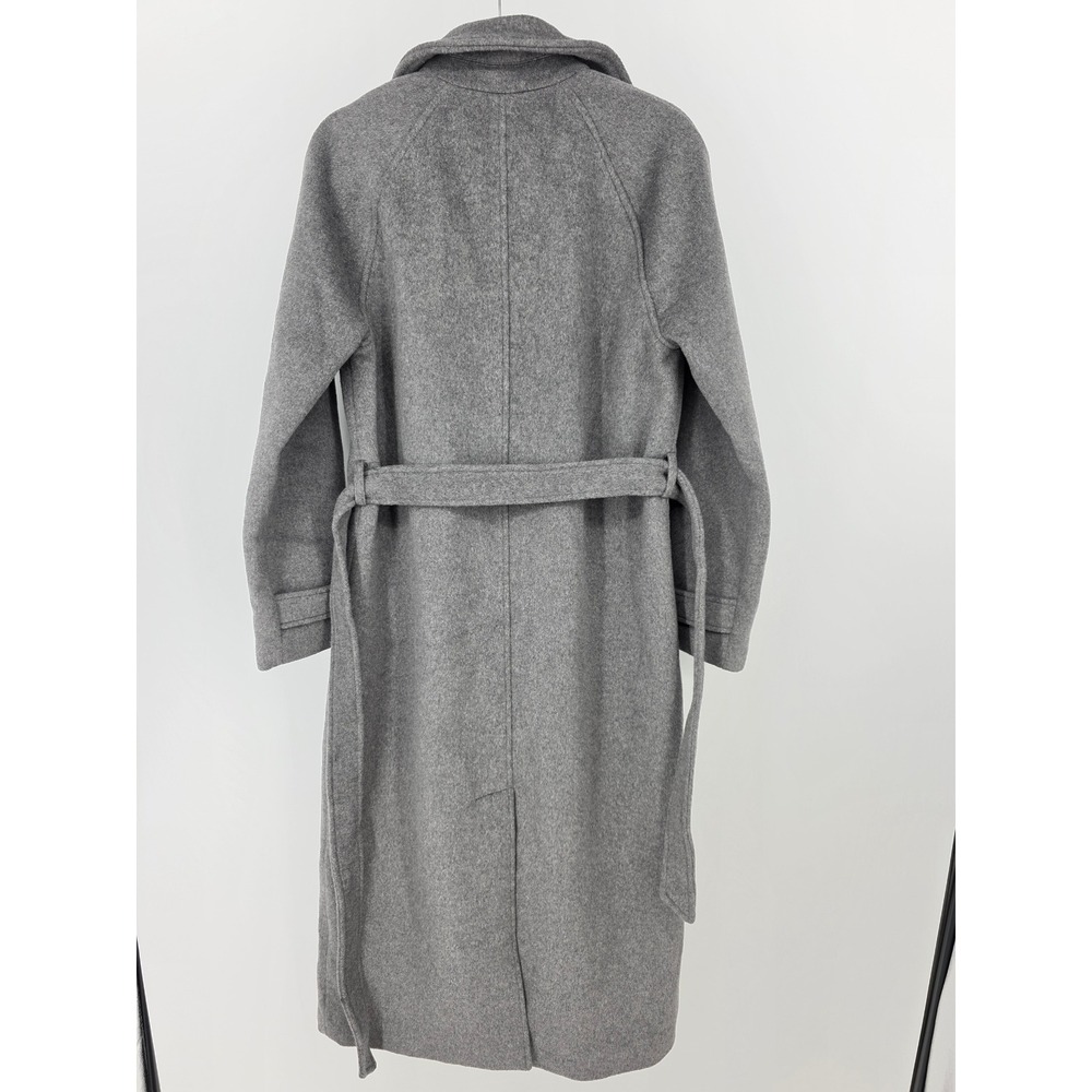 Abercrombie & Fitch Grey Wool Blend Double Breasted Belted Coat Tall Small ST - Picture 6 of 6